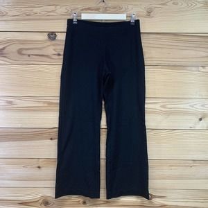 Soma Yoga Pants Small Black Bootcut Pull on Stretch Thick Ponte B151